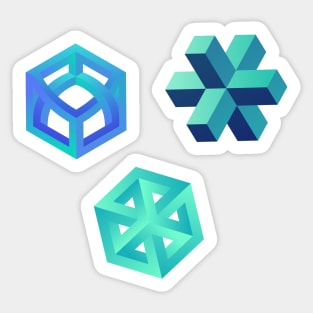 Strange Geometry - Aqua Pack Sticker